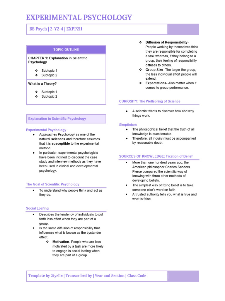 Experimental Psychology | PDF | Hypothesis | Theory