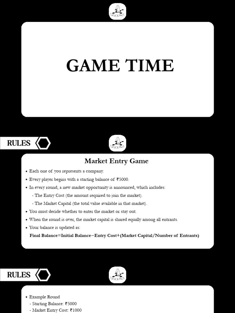 Market Entry Game - Rules | PDF