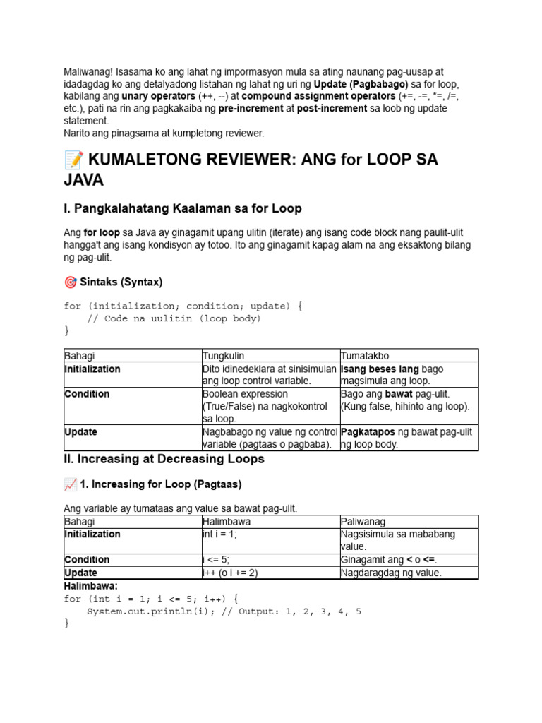 java loop | PDF