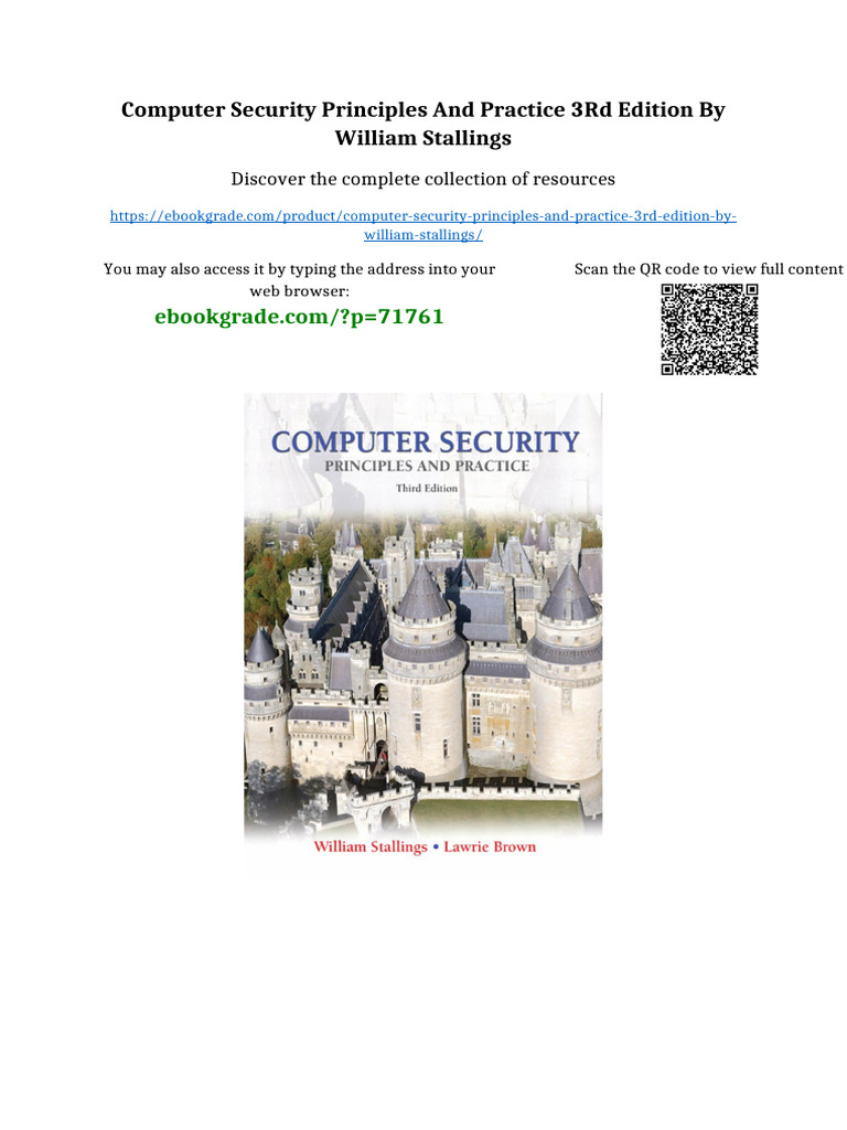 Computer Security Principles and Practice 3rd Edition by William ...