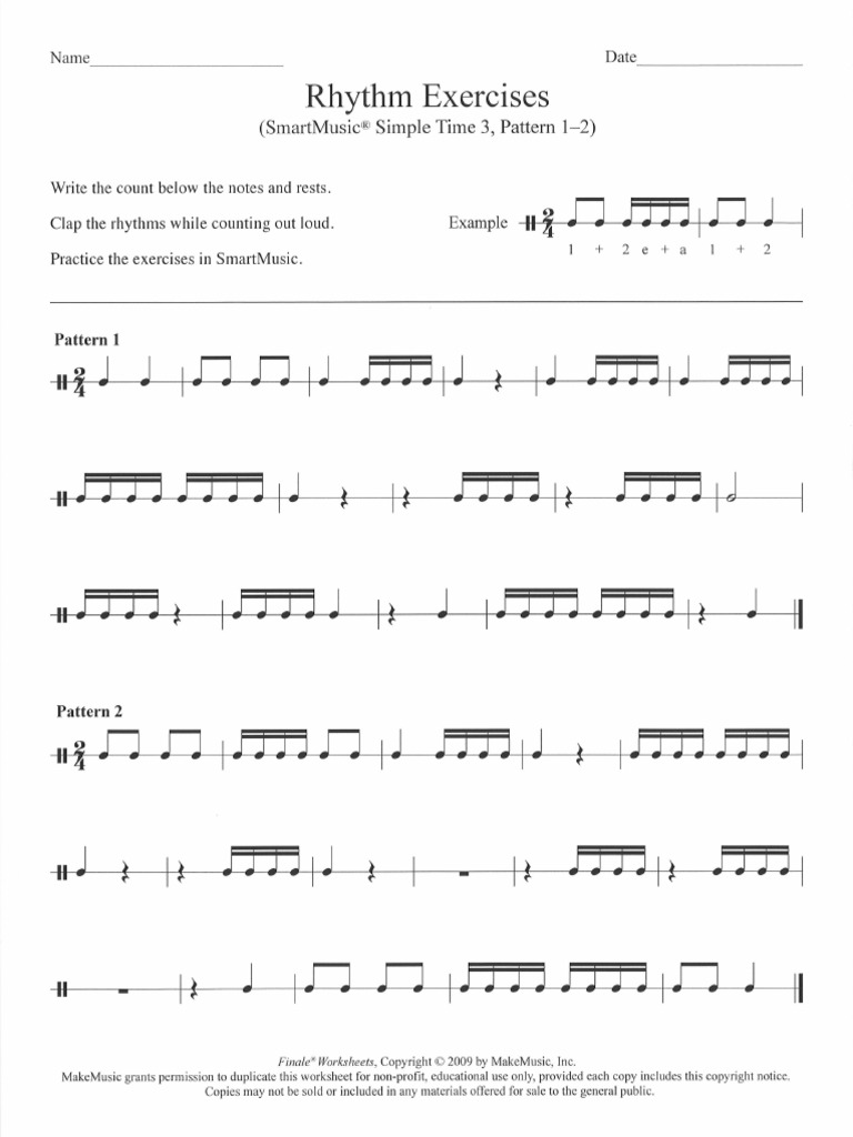 16th Note Rhythm Packet | PDF