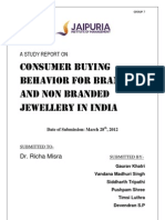 A Study On The Consumer Buying Behaviour of Branded and Non-Branded Jewellery in India