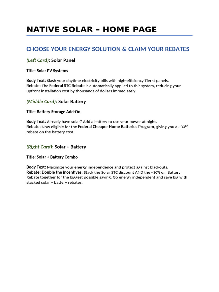 Native Solar - Home Page | PDF | Solar Power | Sustainable Energy