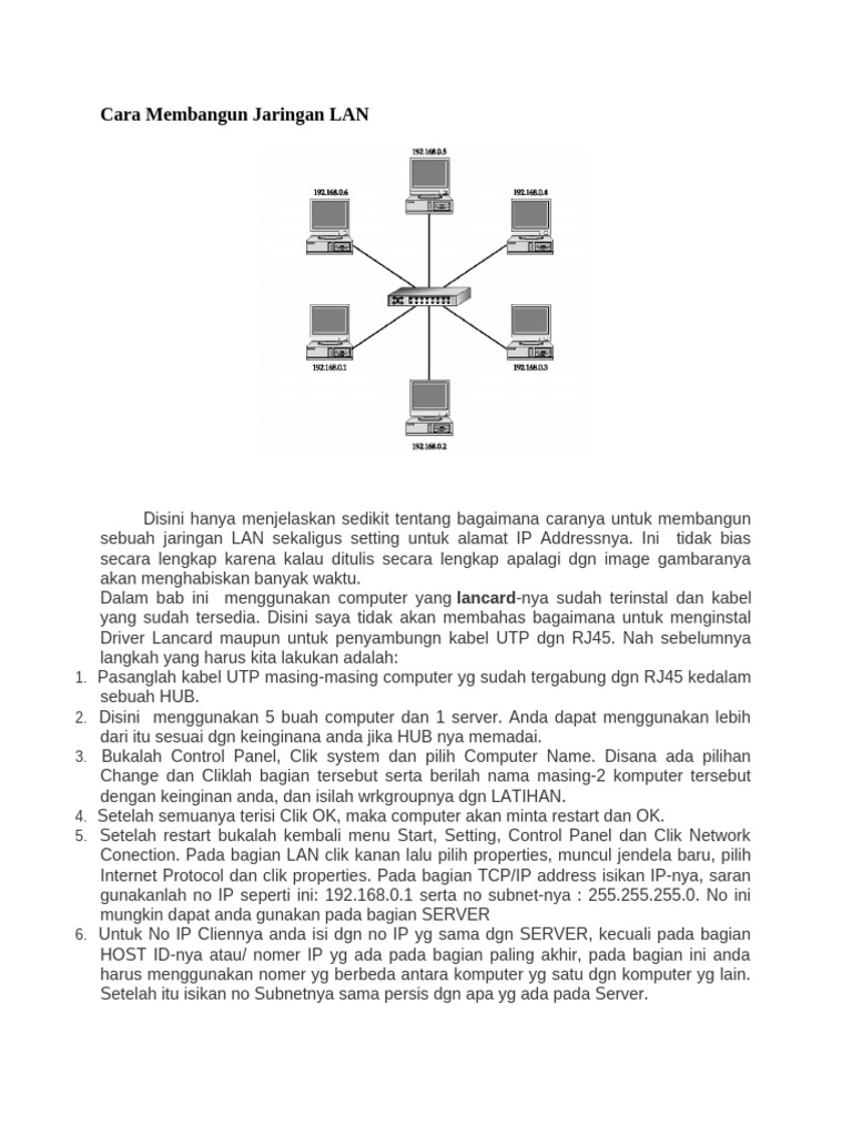 Cara Membangun Jaringan LAN | PDF
