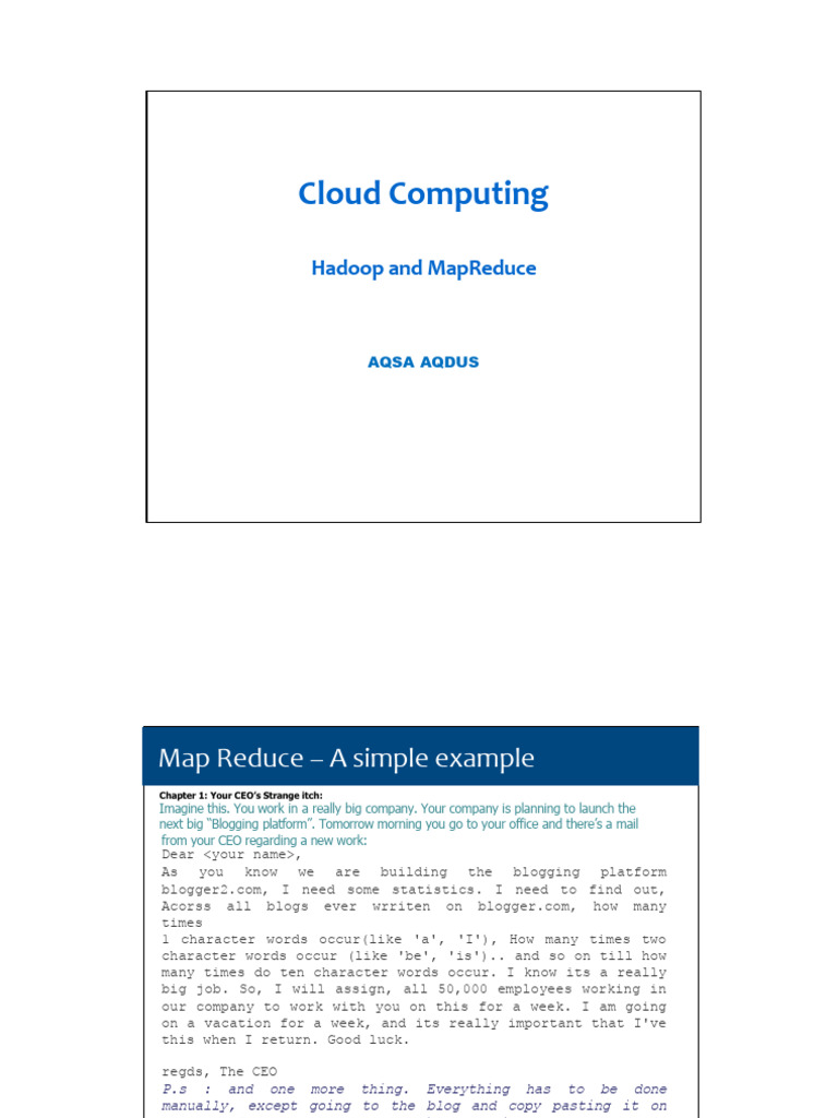 Lecture 13 Hadoop and MapReduce | PDF | Apache Hadoop | Map Reduce