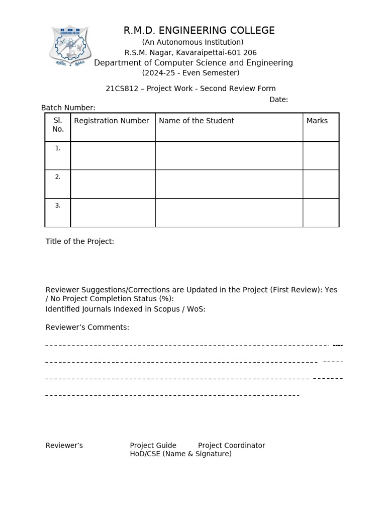 Second Review Form | PDF