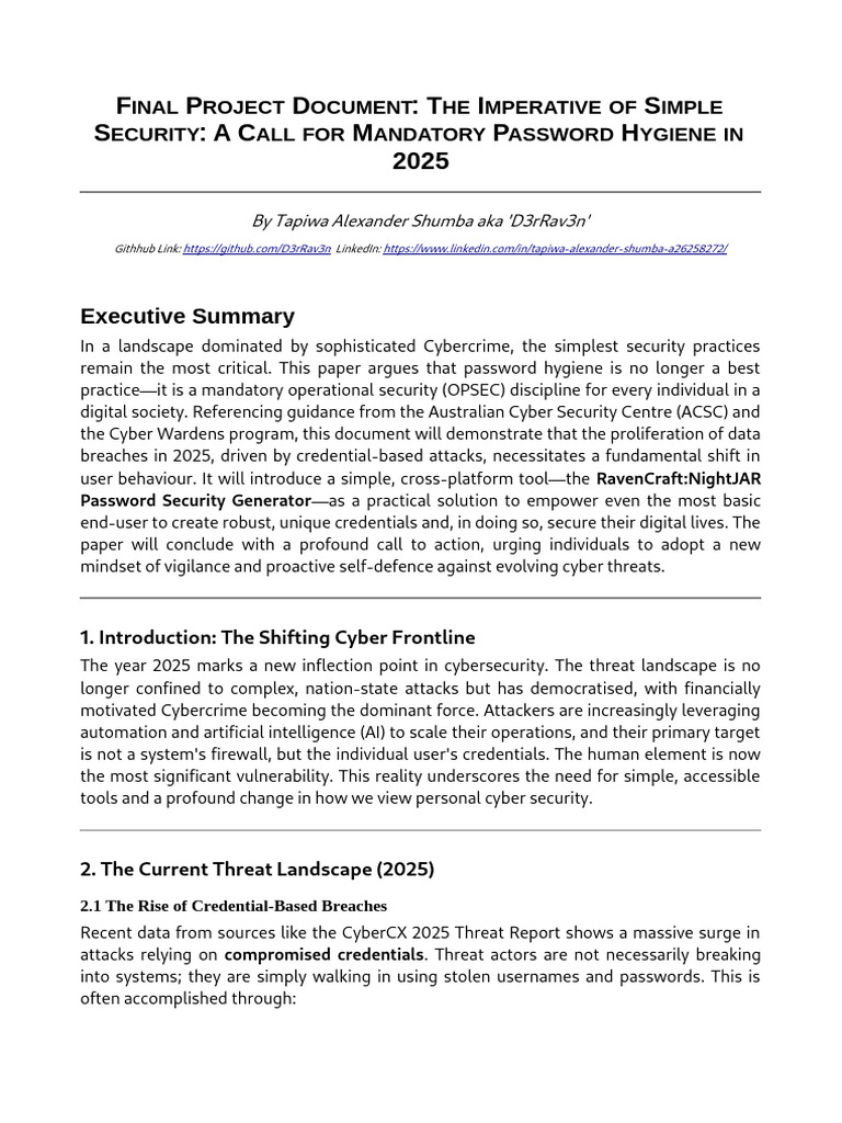 Final Project Document_ The Imperative of Simple Security.pdf | PDF ...