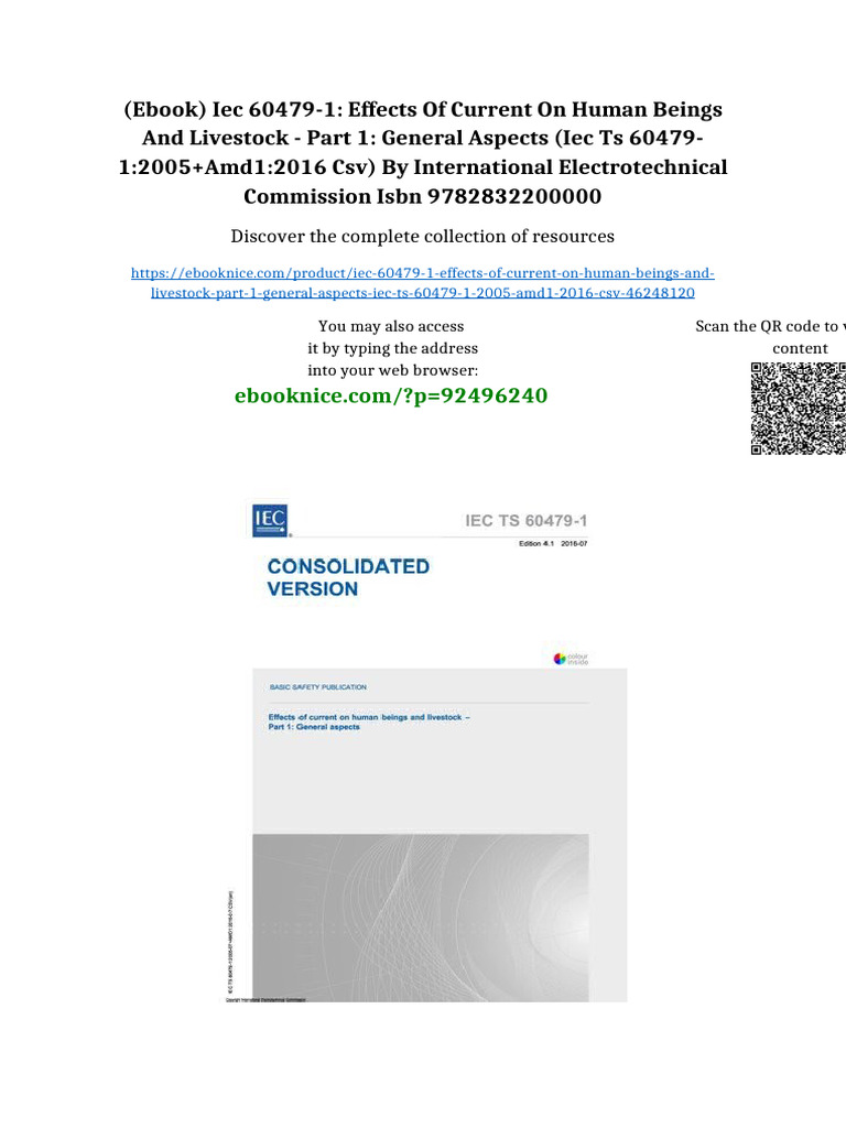 (Ebook) IEC 60479-1: Effects of current on human beings and livestock ...