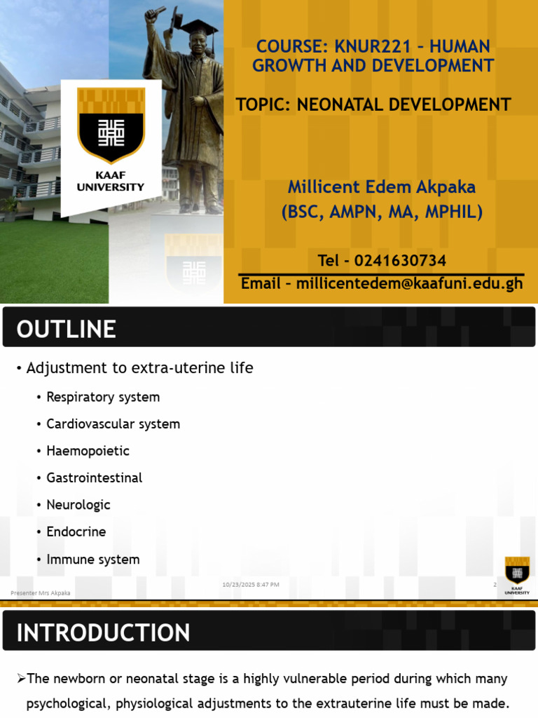 Neonatal Devt 2 Stages in Development | PDF | Anatomy | Medical Specialties