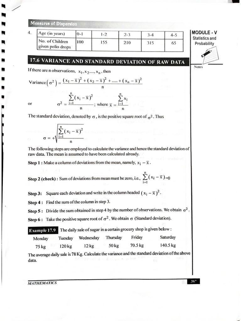 Variance and Standard Deviation | PDF