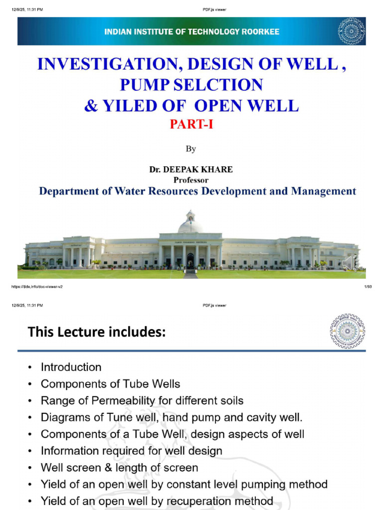 Investigation On Groundwater Well Design and Its Parameters | PDF