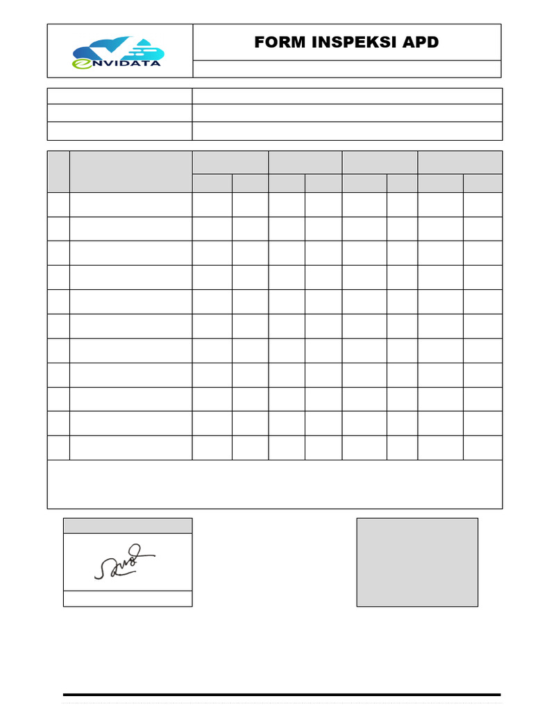 Checklist Pemantauan APD | PDF