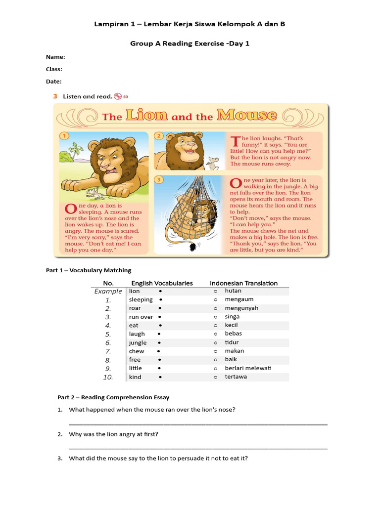 Differenciated Reading Excercises | PDF
