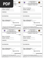 DepEd Pass Slip Template | PDF | Regulation | Domestic Policy