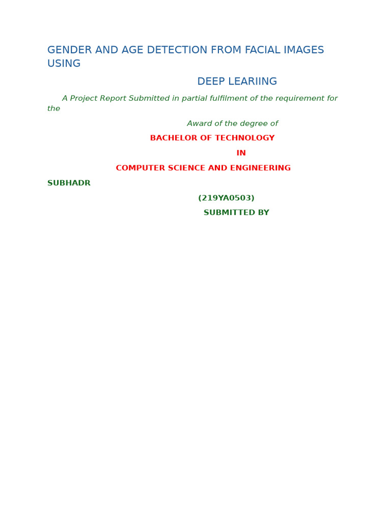 Gender and Age Detection From Facial Images Using | PDF