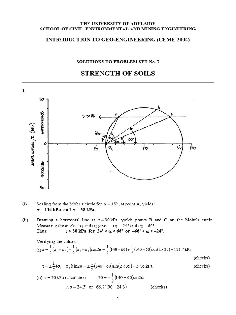 IntroGeoEng Problem Set7 Solutions | PDF | Mechanics | Elementary Geometry