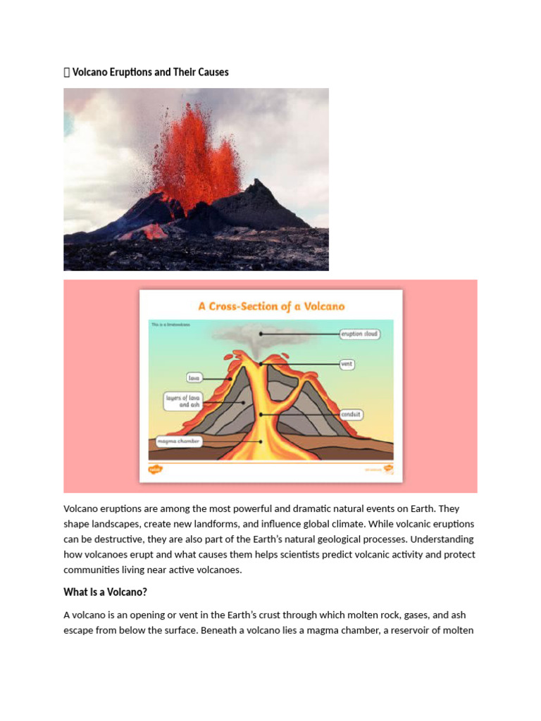 ? Volcano Eruptions and Their Causes | PDF | Volcano | Magma