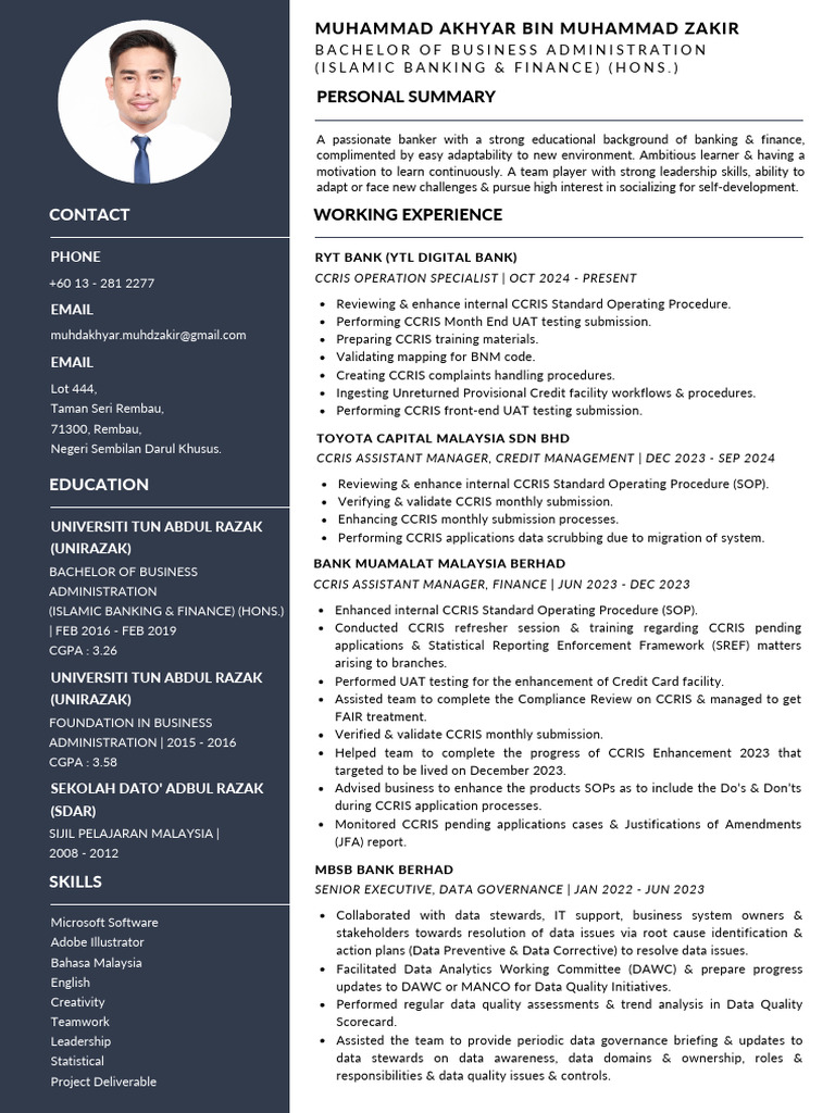 Muhammad Akhyar Bin Muhammad Zakir - Resume PDF | PDF | Business ...