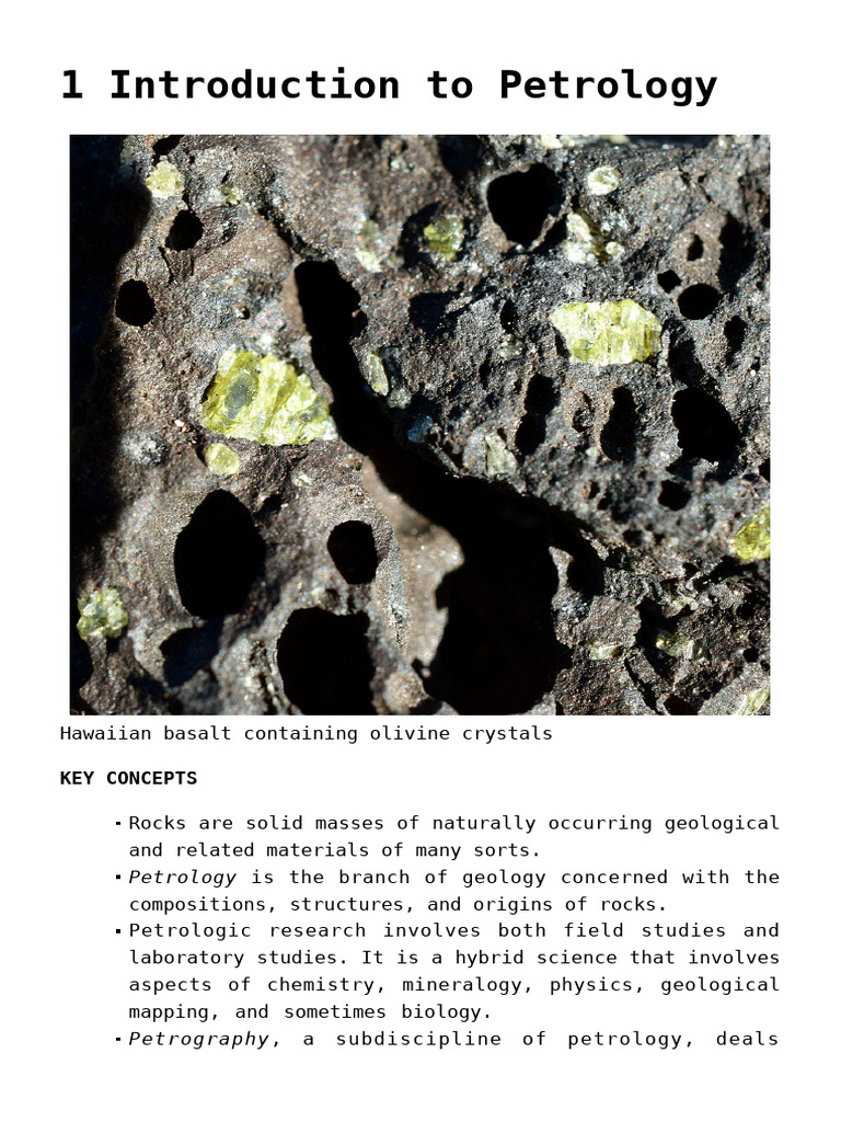 1 Introduction To Petrology | PDF | Rock (Geology) | Clastic Rock