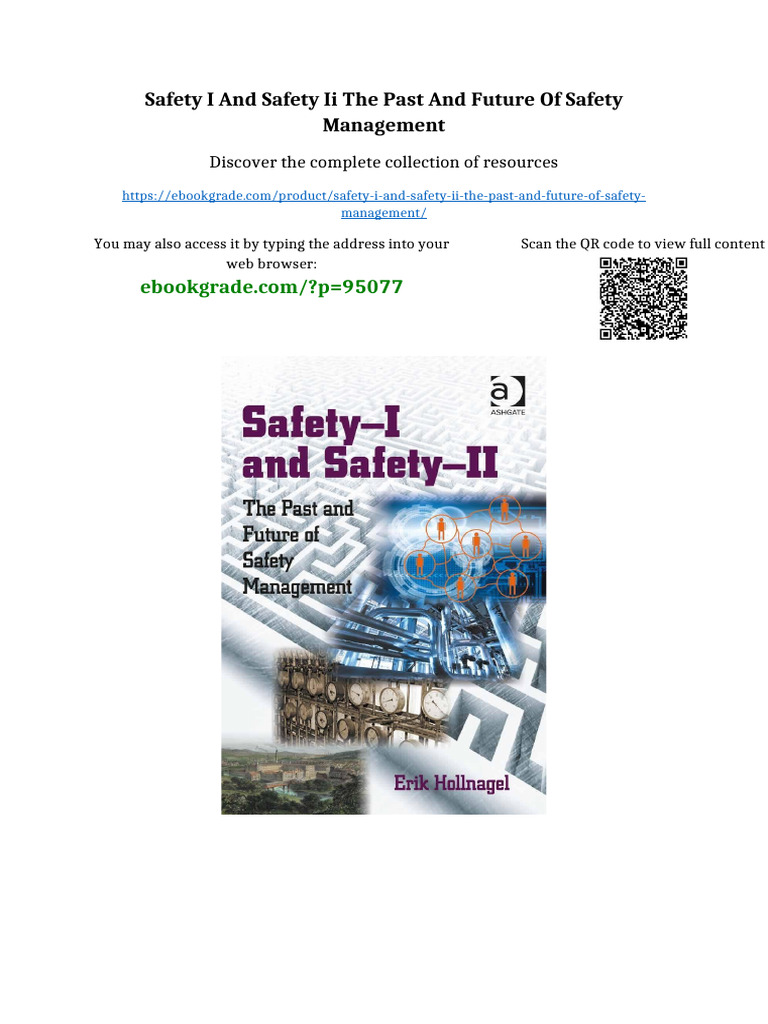 Safety I and Safety II The Past and Future of Safety Management Full ...