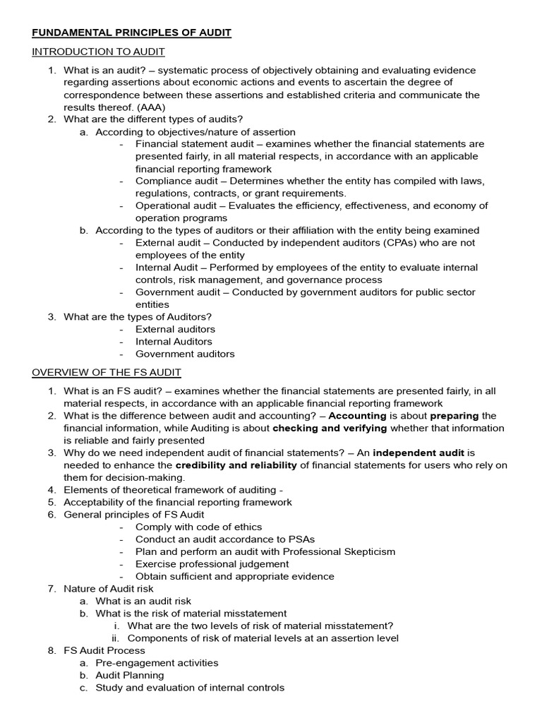 Raw Week 2 Fundamental Principles of Audit | PDF | Audit | Internal Control