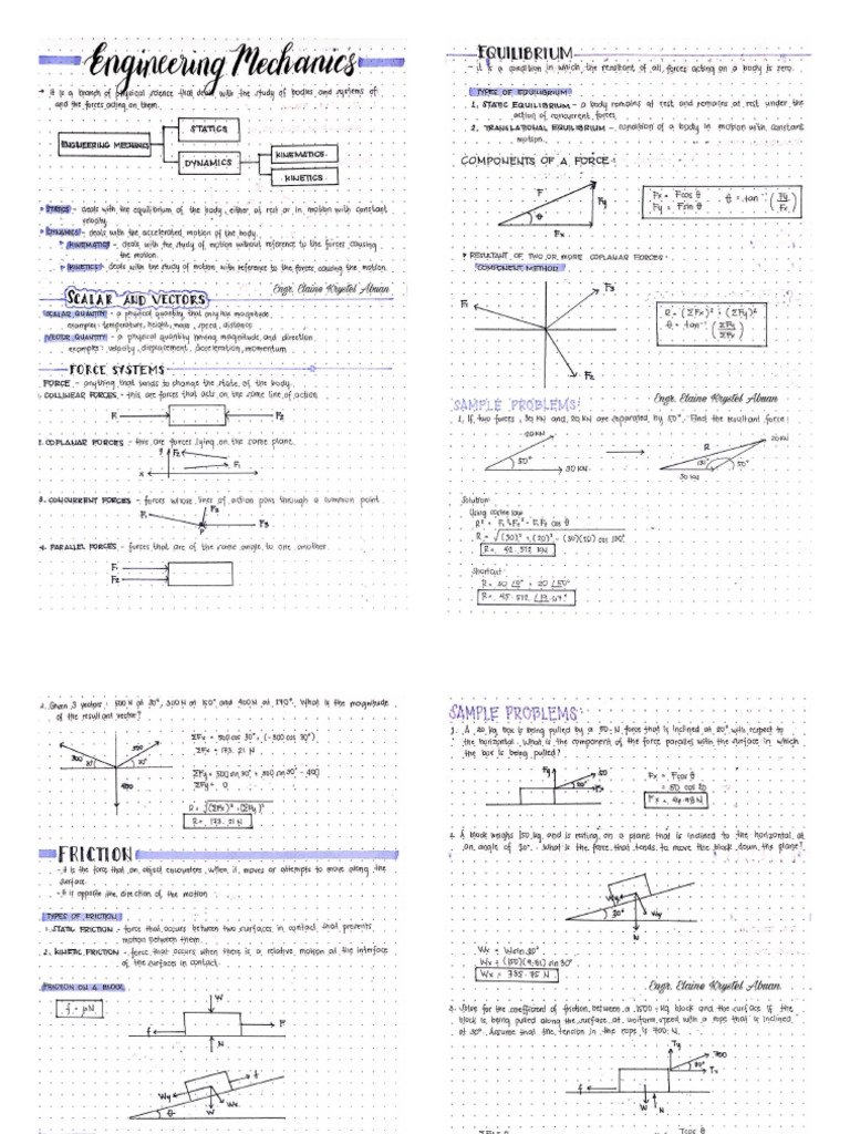 Engineering Mechanics Notes | PDF