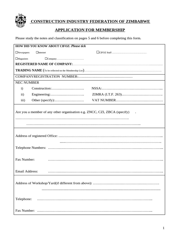 2025 To 2026 Cifoz Application Form1 | PDF | Tile | Building Engineering