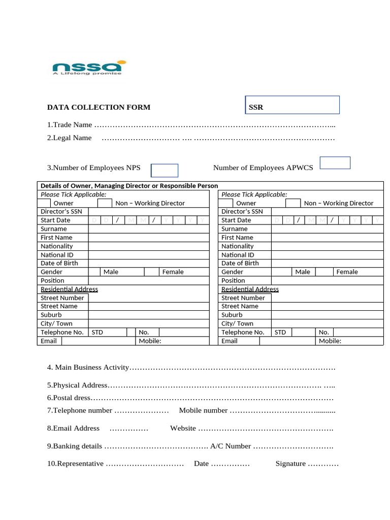 Data Collection Form | PDF