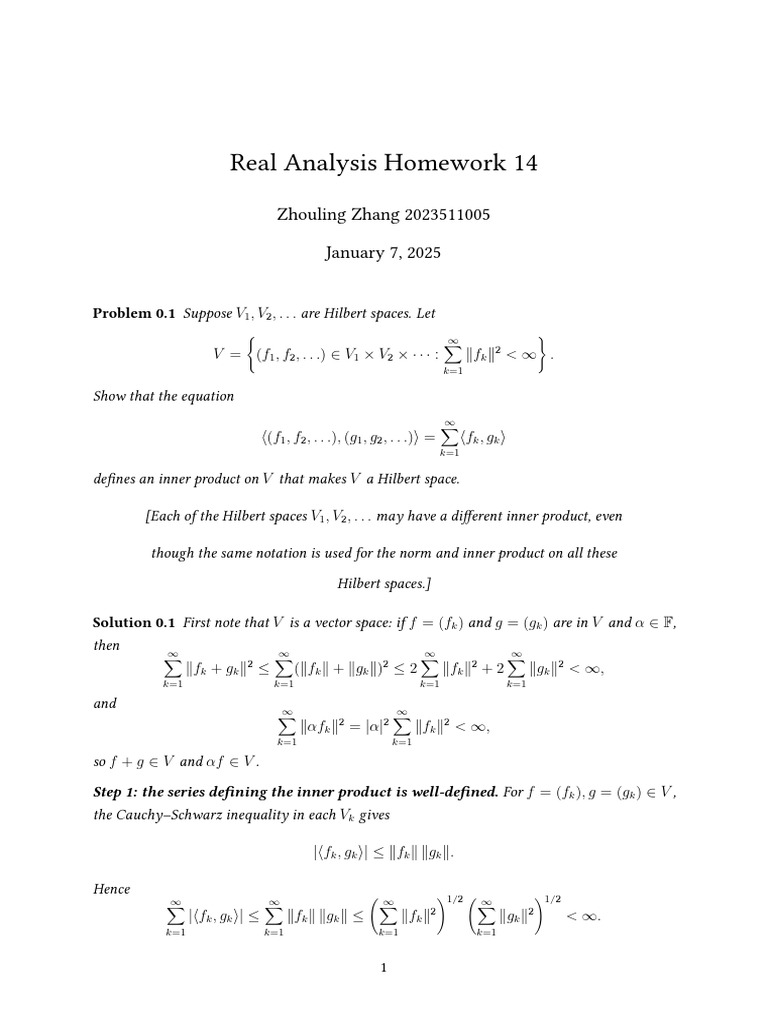 Real Analysis Homework 14 | PDF