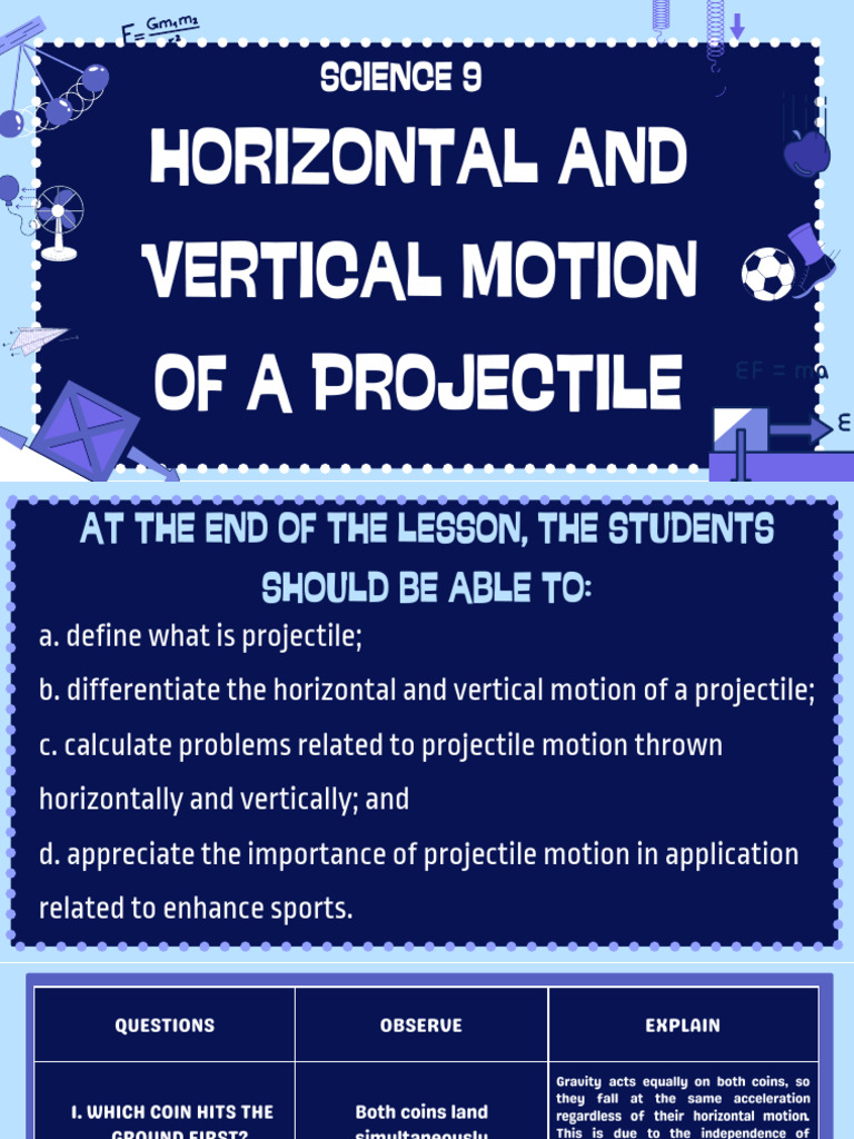 Q4 Lesson 1 Projectile Motion | PDF | Projectiles | Dynamics (Mechanics)