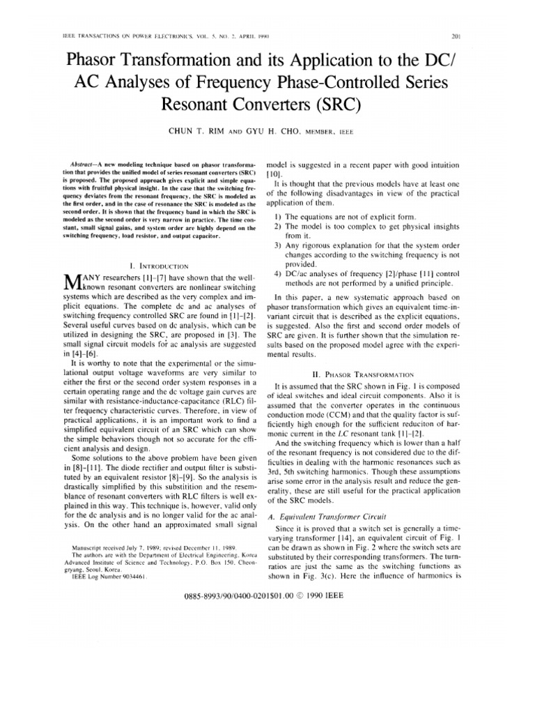 Phasor Transformation and Its Application To The DC AC Analyses of ...