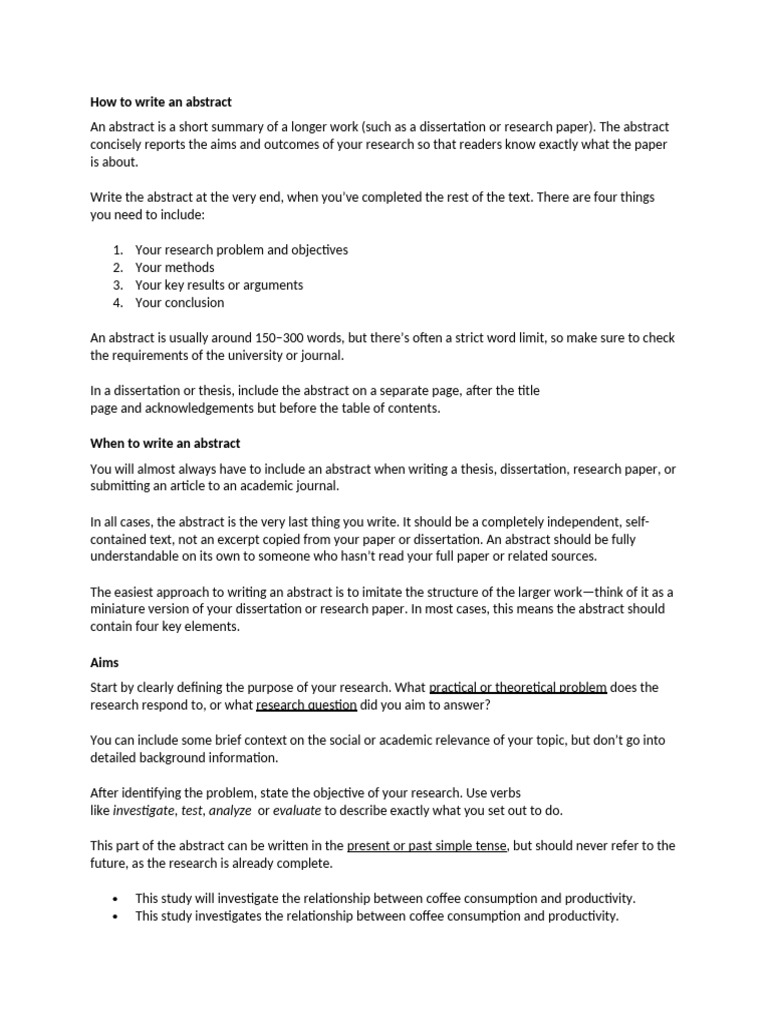 How To Write An Abstract | PDF | Abstract (Summary) | Thesis