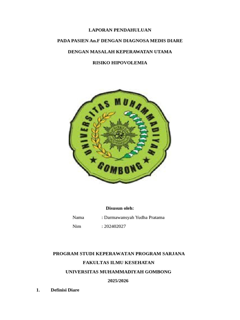 Laporan Pendahuluan SC RSPM 3 | PDF
