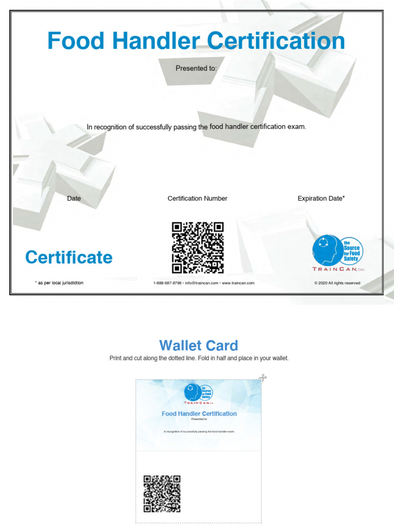 Food Handler Cert | PDF