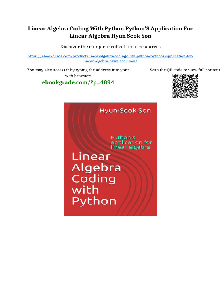 Linear Algebra Coding with Python Python's application for linear ...