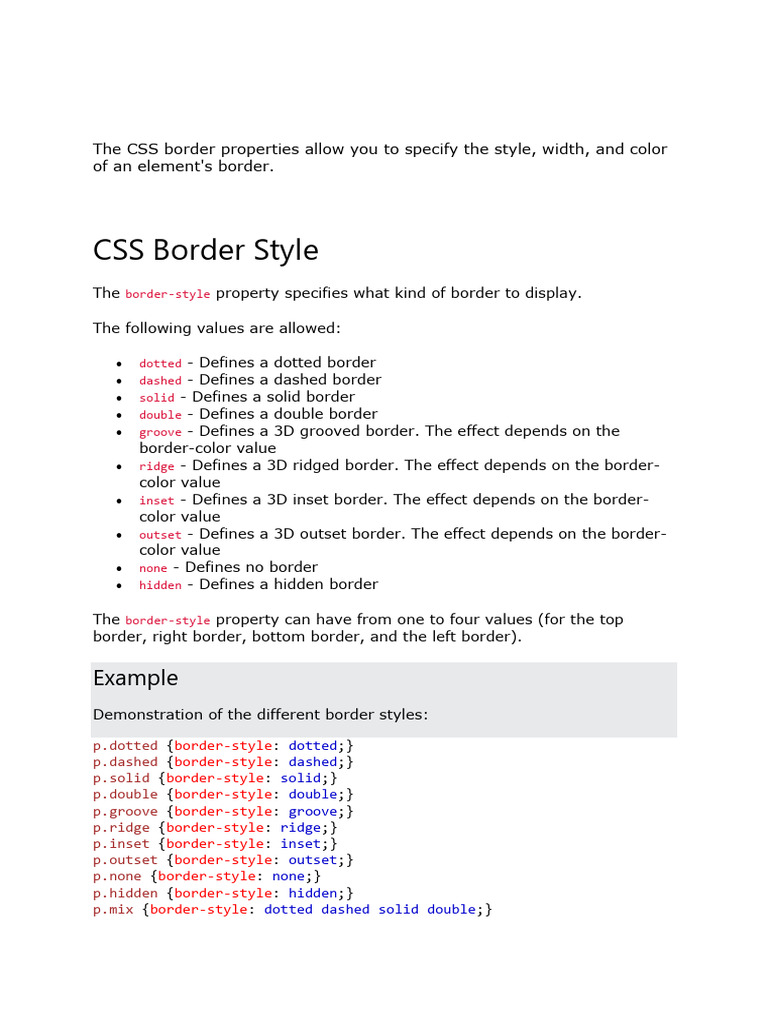 CSS - Borders - Margins - Padding | PDF | Computer Graphics | Vision