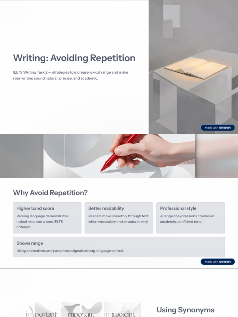 Writing Avoiding Repetition 2 | PDF | Vocabulary | Pronoun