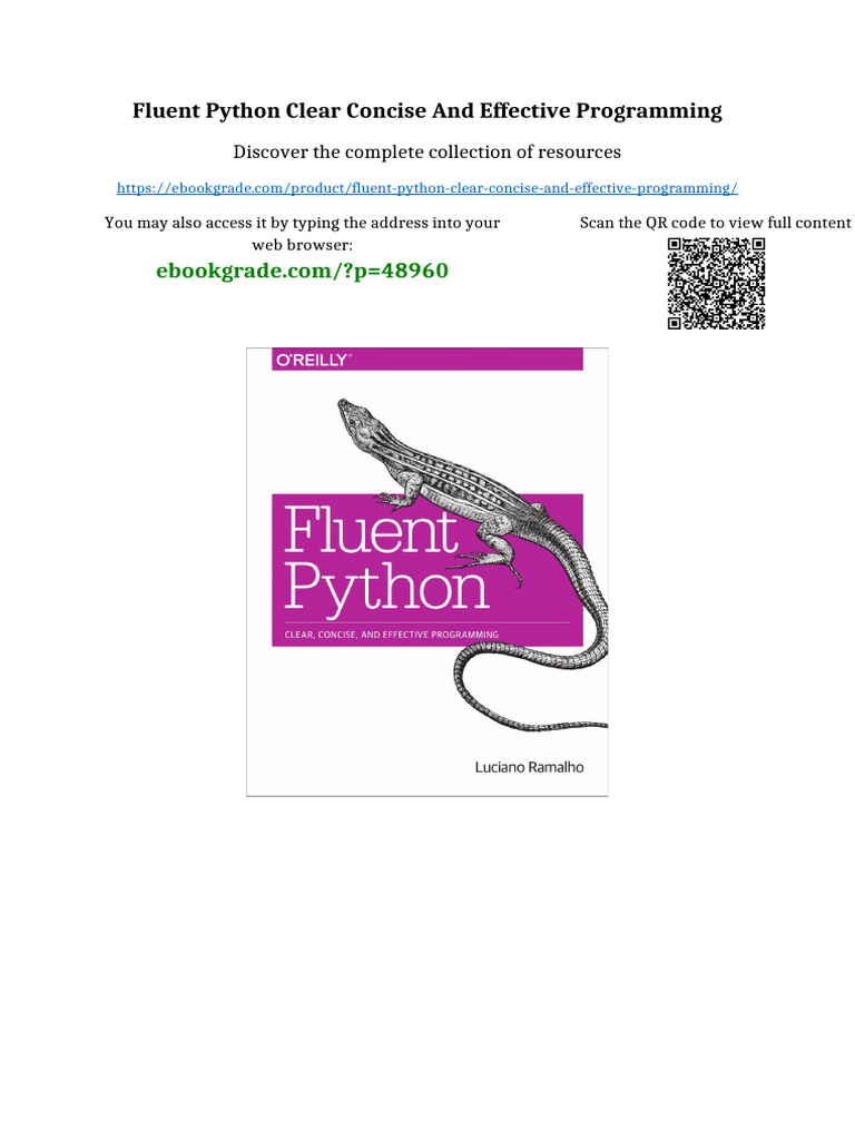 Fluent Python Clear Concise and Effective Programming: Discover The ...