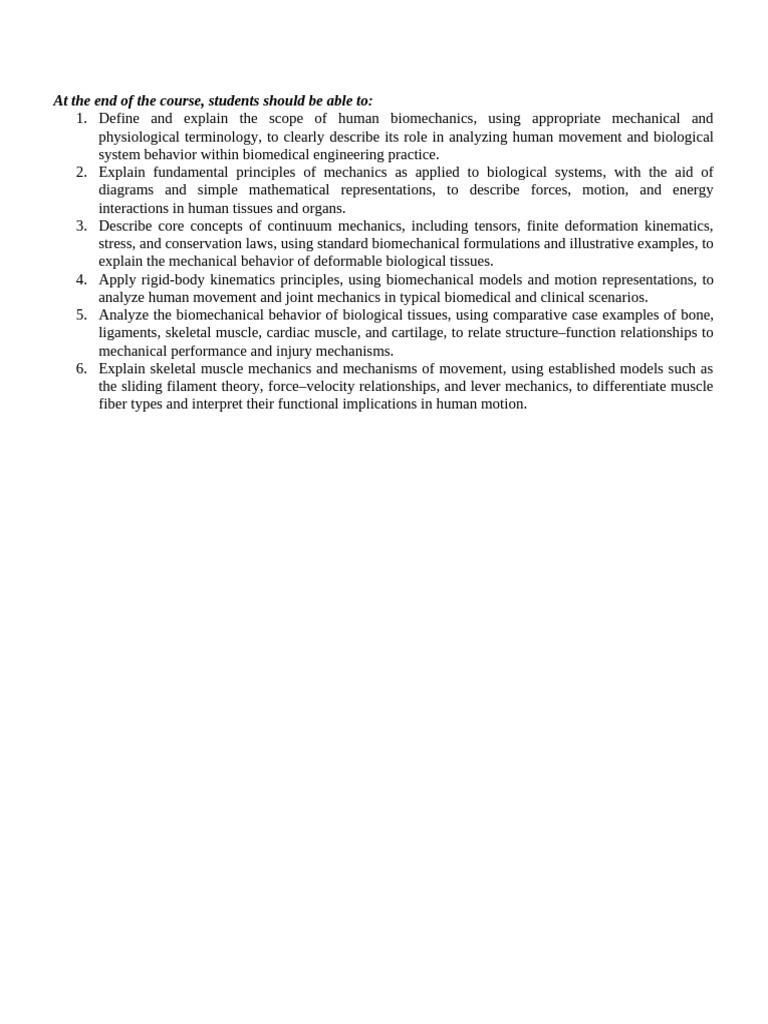 321-Human Mechanics (Lecture Note Updated) | PDF | Continuum Mechanics ...