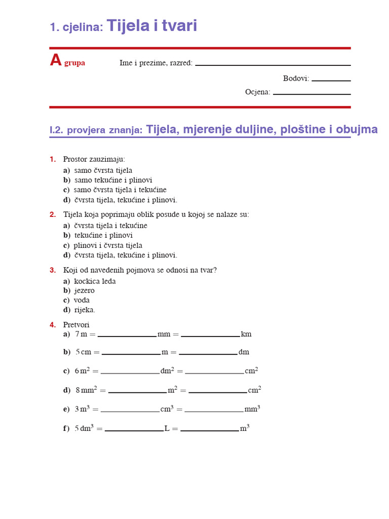 Fizika Testovi 7 | PDF