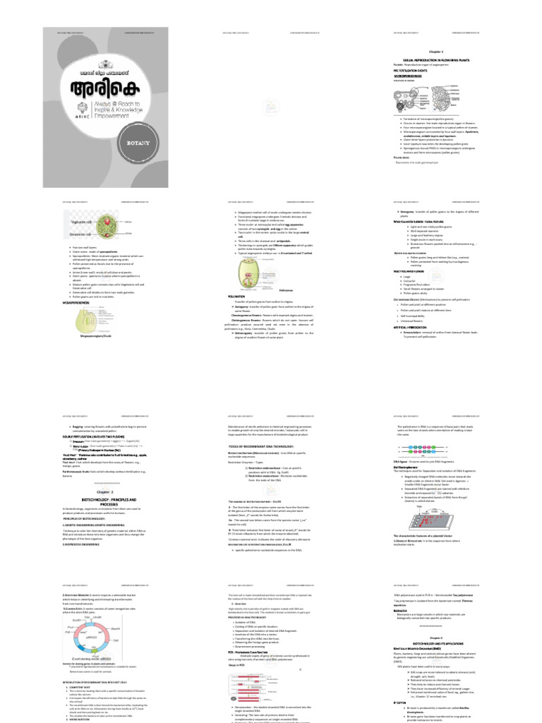 Plus Two Botany Micro | PDF | Pollen | Recombinant Dna
