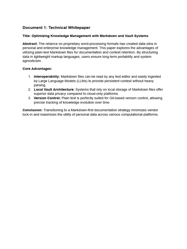 Document 1: Technical Whitepaper: Title: Optimizing Knowledge ...
