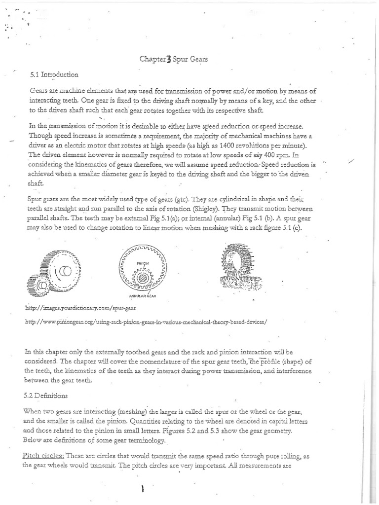 Spur Gear Notes N Tutorial | PDF