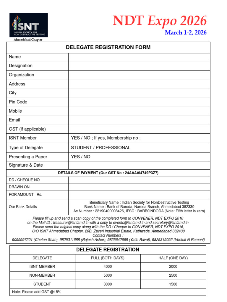 Delegate Registration Form | PDF