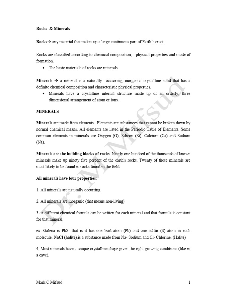 7-Rocks and Minerals | PDF