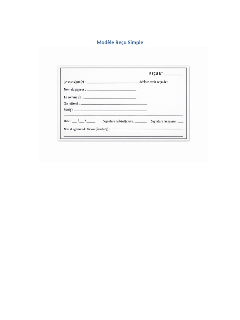 Recu Modele Simple | PDF