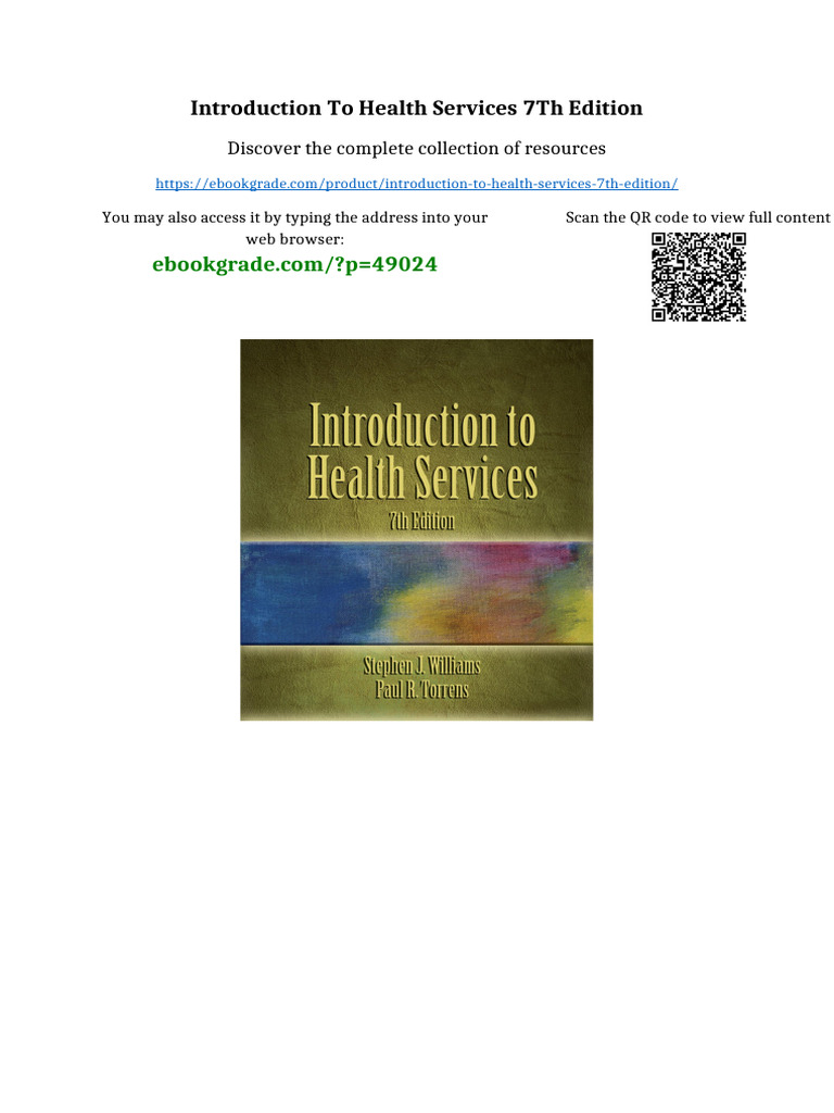Introduction To Health Services 7th Edition Newest Edition 2025 | PDF