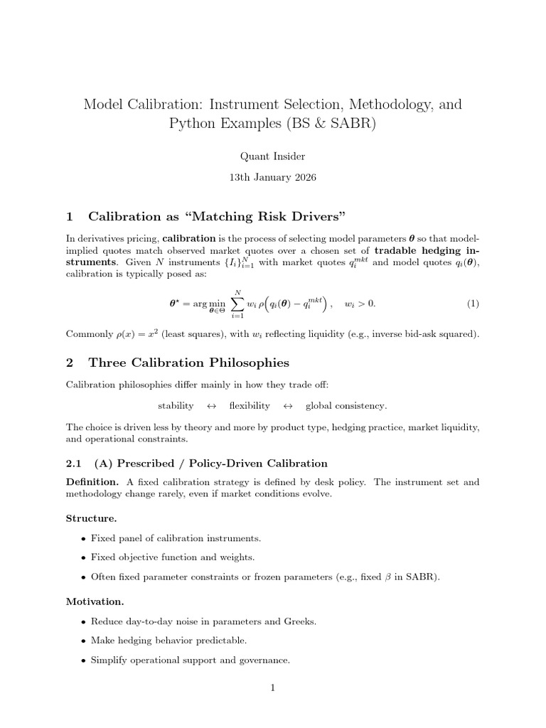 Model Calibration【Paper】 | PDF | Mathematical Finance | Applied Mathematics