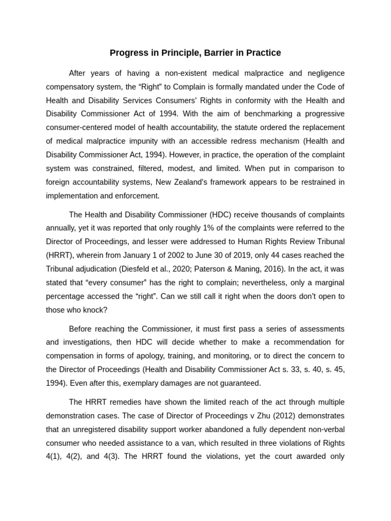 Progress in Principle Barrier in Practice | PDF | Damages | Justice