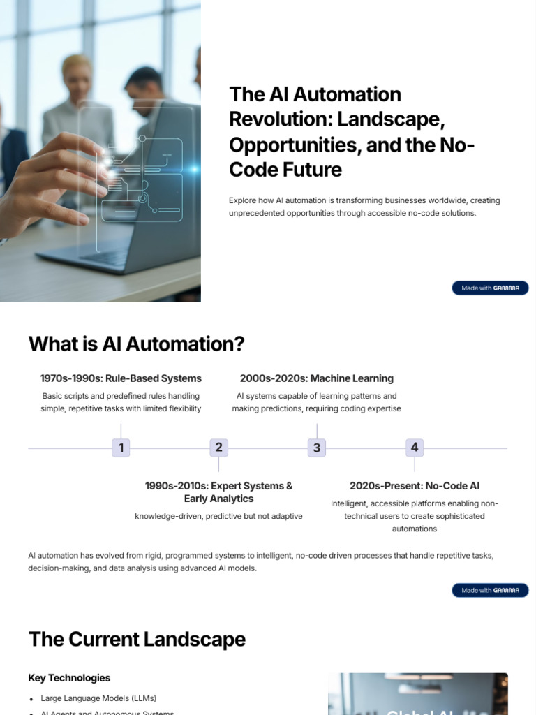 The AI Automation Revolution Landscape Opportunities and the No Code ...